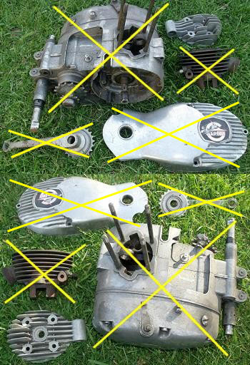 Early type Garelli Automatic engine parts
