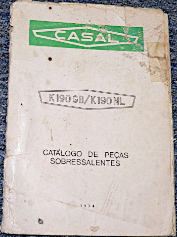 Casal K190 Parts List