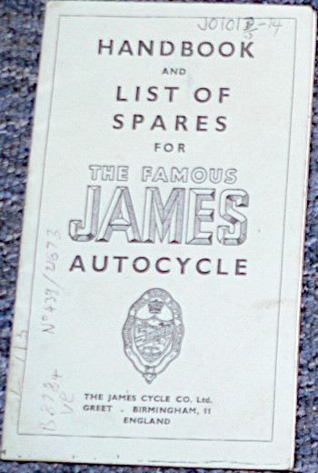 James Autocycle 98cc Villiers JDL Handbook