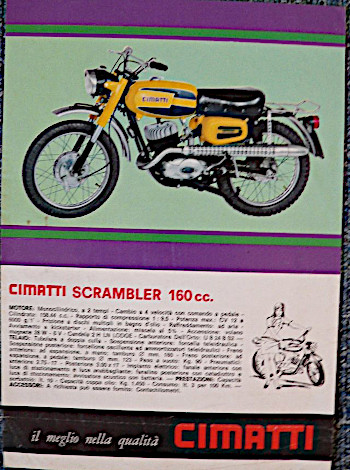 Cimatti Scrambler 160cc sales leaflet