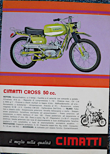 Cimatti Cross 50cc sales leaflet