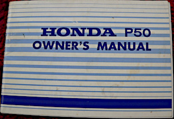 Honda P50 motorwheel owners manual