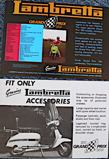 Lambretta Grand Prix 150 sales leaflet