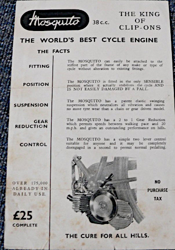 Mosquito 38cc clip-on sales leaflet