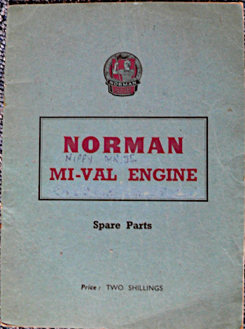 Norman Nippy Mi-Val engine parts manual
