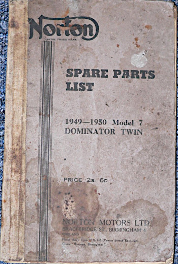 Norton Dominator parts manual