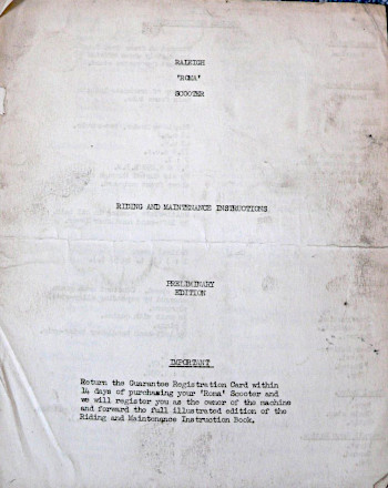 Raleigh Roma scooter instructions