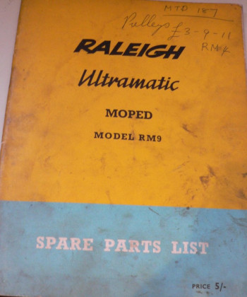 Raleigh RM9 Illustrated spare parts list